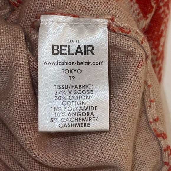 Belair French Designer Cashmere Blend Snake Print Tank Top size T2 / medium - Picture 4 of 5